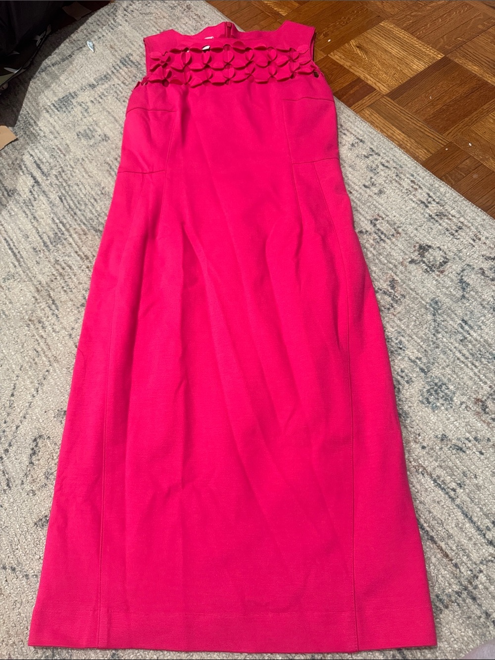 Akris Punto Hot Pink Pencil Dress with Petal Yoke